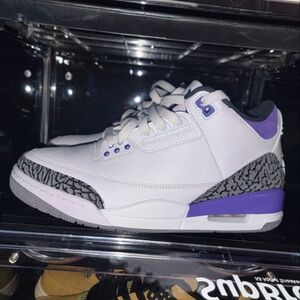 Dark Iris Jordan 3's, US Size 8M